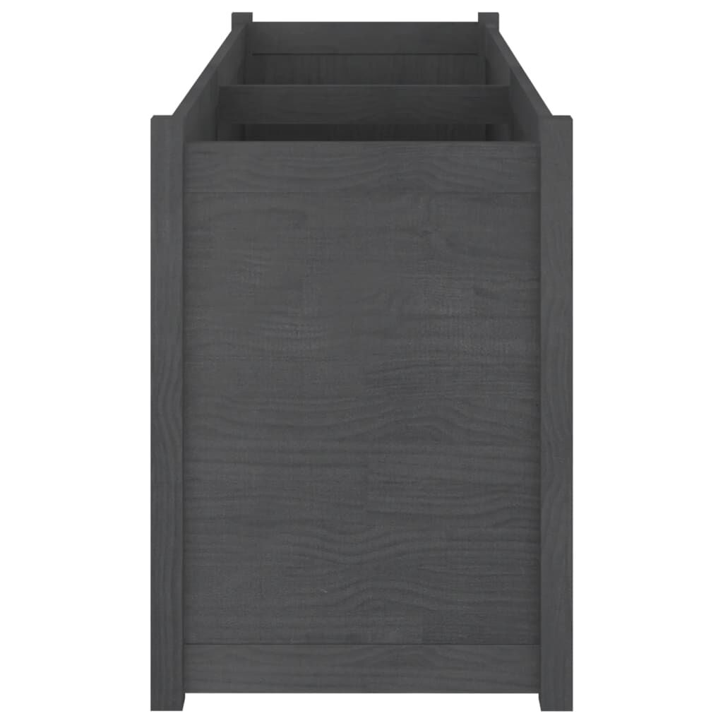 vidaXL Ζαρντινιέρα Κήπου Γκρι 150 x 50 x 70 εκ. από Μασίφ Ξύλο Πεύκου