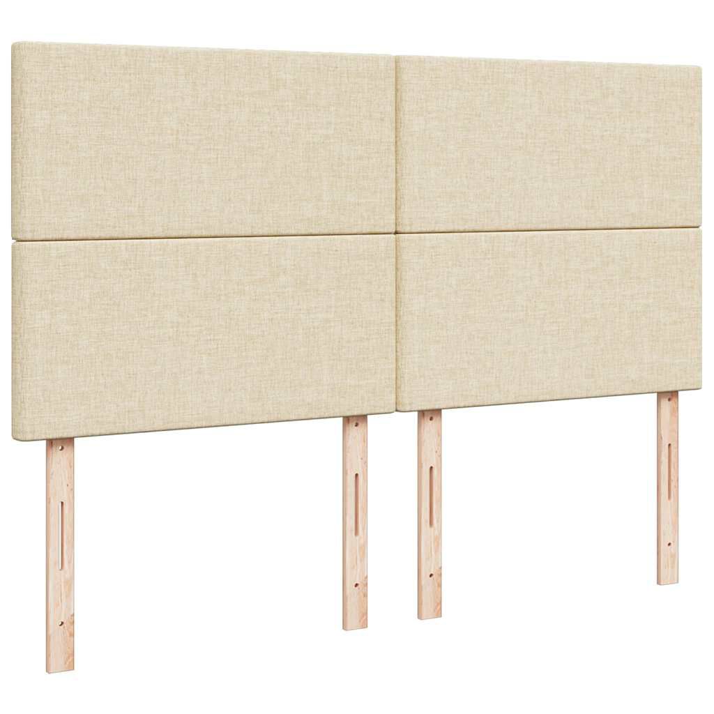 vidaXL Οθωμανικό Κρεβάτι με Στρώμα Κρέμα 160x200cm Ύφασμα
