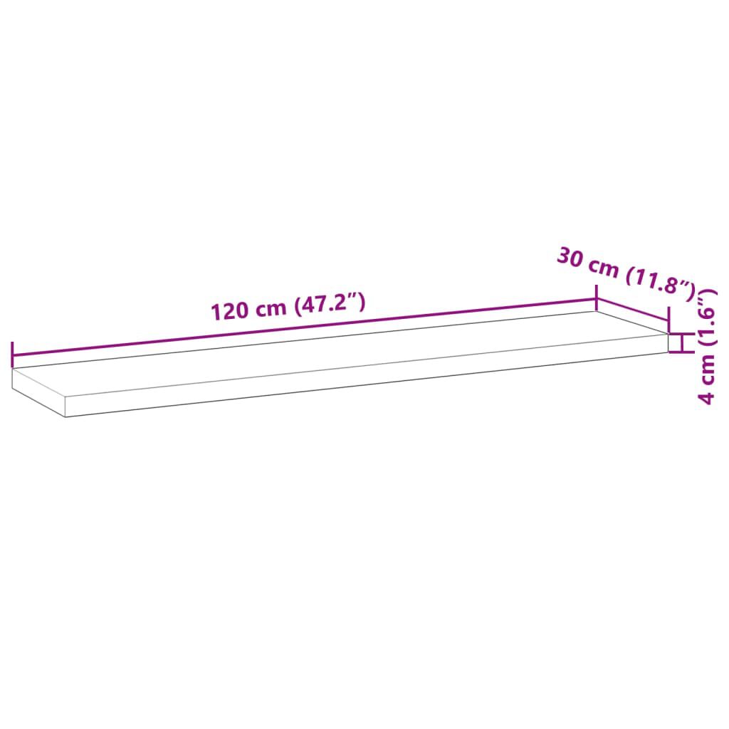 vidaXL Ράφια Κρεμαστά 3 Τεμ. 120x30x4εκ Ακατέργαστο Μασίφ Ξύλο Ακακίας