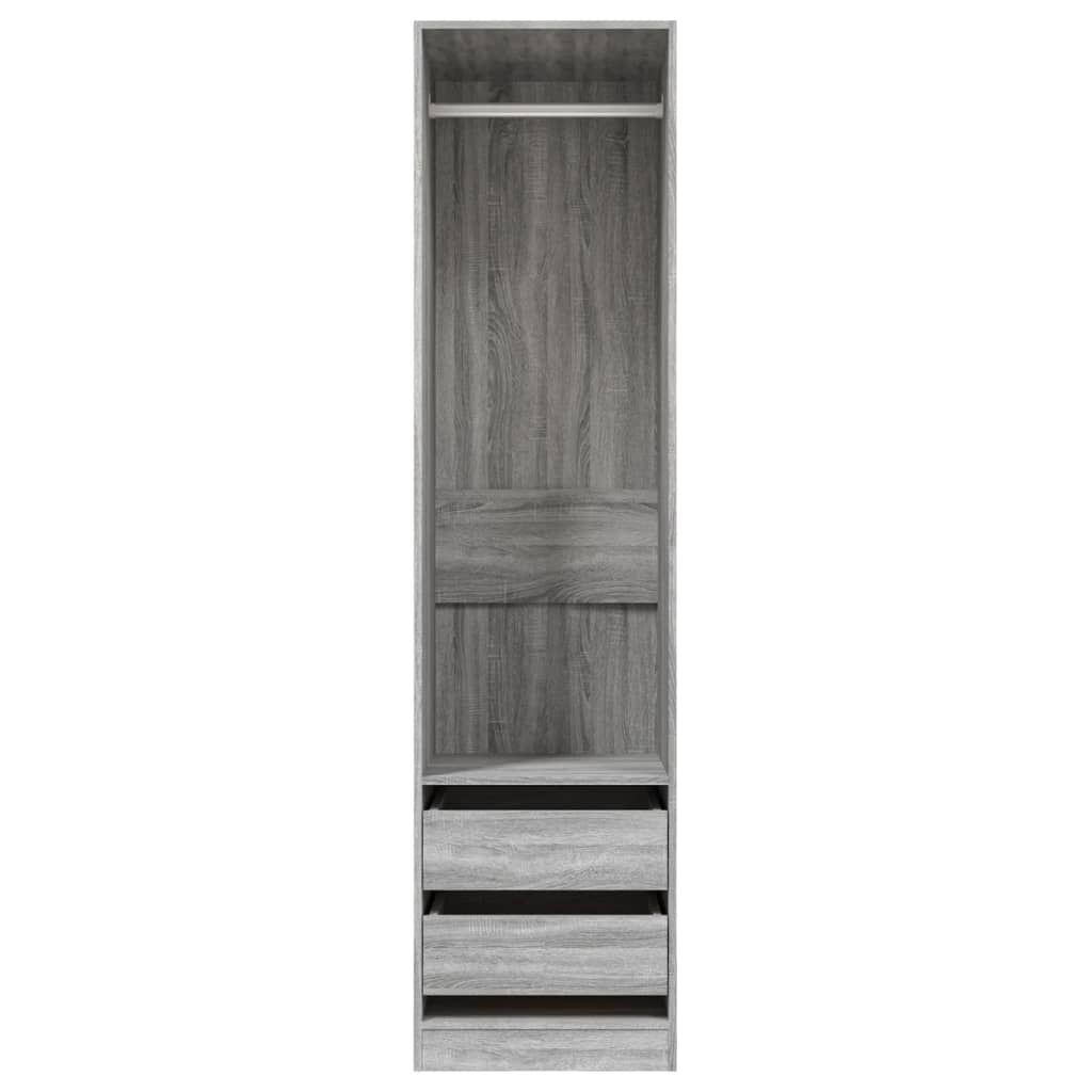 vidaXL Ντουλάπα με Συρτάρια Γκρι Sonoma 50 x 50 x 200 εκ Επεξεργ. Ξύλο