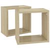 vidaXL Ράφια Κύβοι Τοίχου 2 τεμ. Sonoma Δρυς 26 x 15 x 26 εκ.