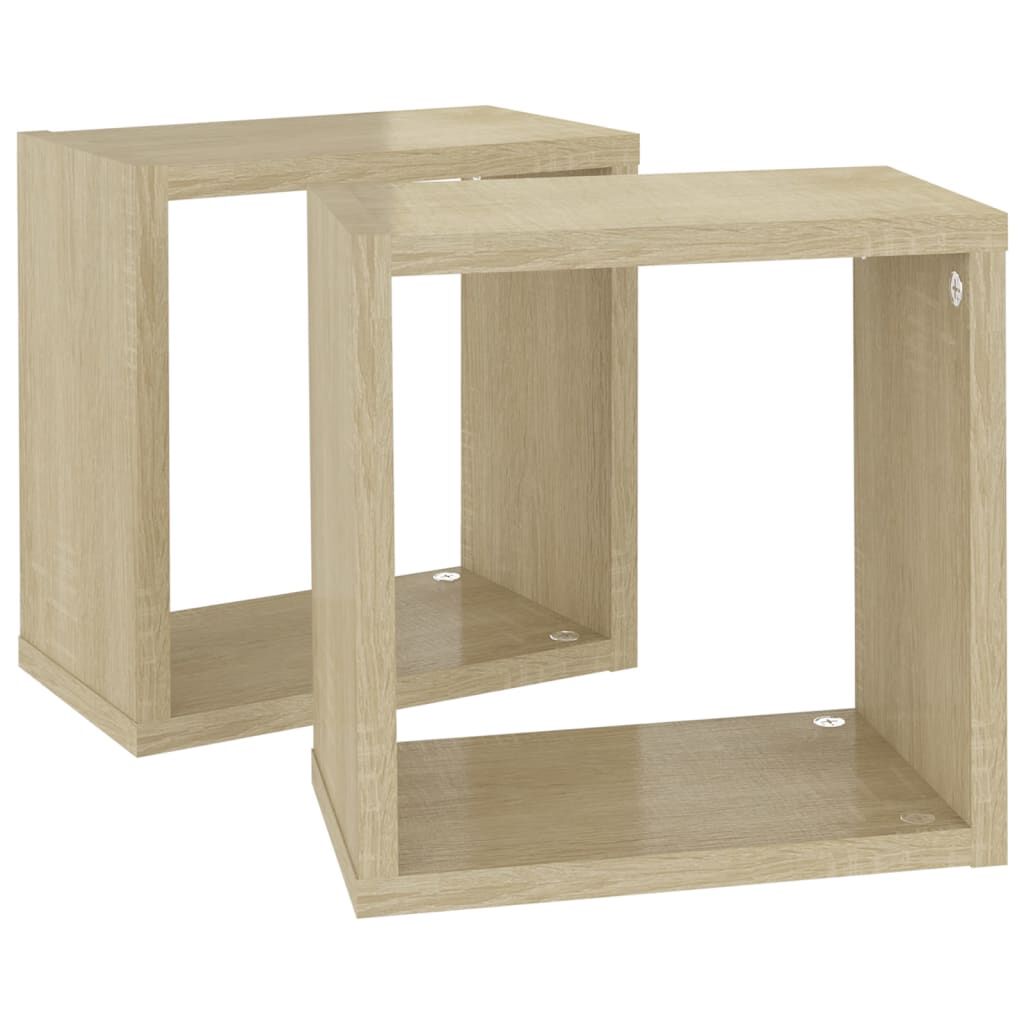 vidaXL Ράφια Κύβοι Τοίχου 2 τεμ. Sonoma Δρυς 26 x 15 x 26 εκ.