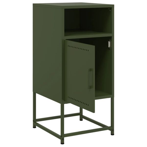 vidaXL Κομοδίνα 2 τεμ. Πράσινο Λαδί 36x39x78 εκ. από Χάλυβα