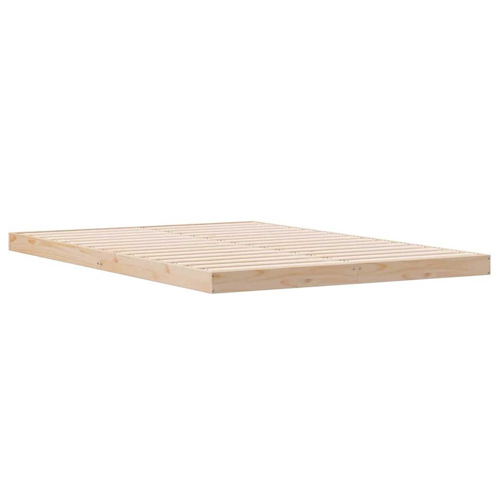 vidaXL Κρεβάτι δαπέδου Φυσικό 160 x 210 cm Μασίφ ξύλο πεύκου
