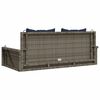 vidaXL Παγκάκι Κούνιας με Μαξιλάρια Γκρι 119 x 56 x 48 εκ. από Συνθετικό Ρατάν
