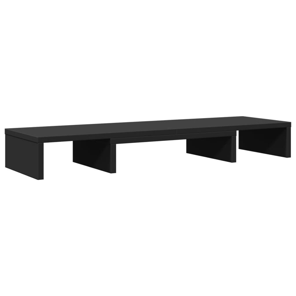 vidaXL Βάση Οθόνης Ρυθμιζ. Μαύρο 80x24x10,5εκ Επεξεργ Ξύλο