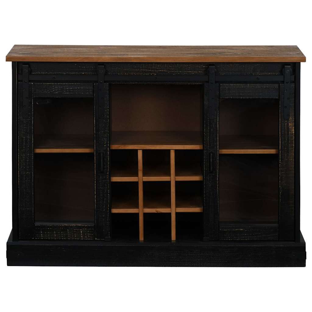 vidaXL Sideboard HALDEN 2 συρόμενες πόρτες μαύρο 112x40x80 cm