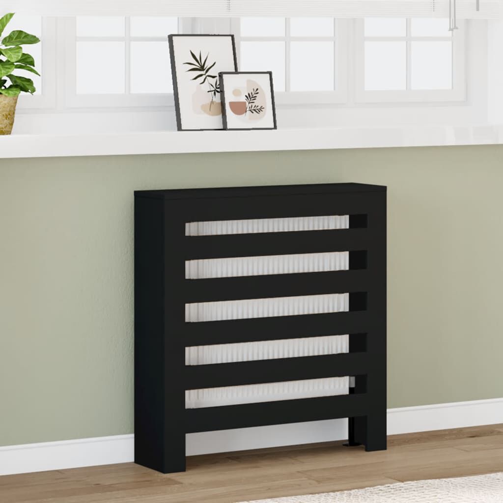 vidaXL Κάλυμμα Καλοριφέρ Μαύρο 78x20x82 εκ. από Επεξεργασμένο Ξύλο