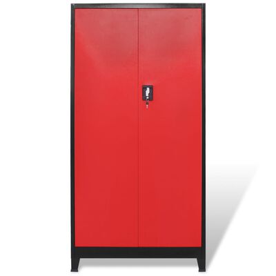 vidaXL Ντουλάπα Εργαλείων 2 Πόρτες Μαύρη/Κόκκινη 90x40x180 εκ Ατσάλινη