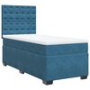 vidaXL Κρεβάτι Boxspring με Στρώμα Μπλε 90x200 εκ. Βελούδινο