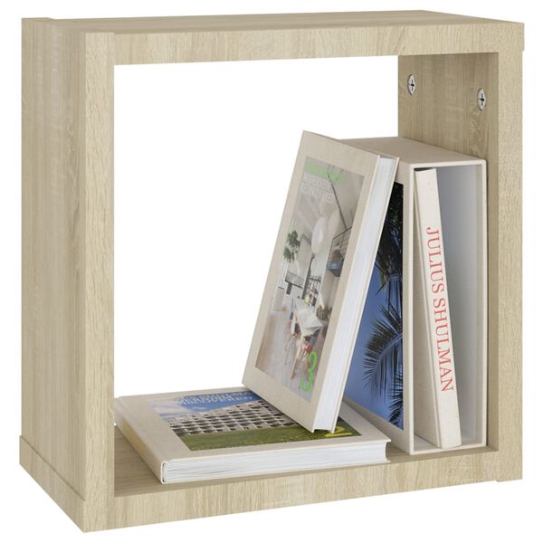 vidaXL Ράφια Κύβοι Τοίχου 2 τεμ. Sonoma Δρυς 30 x 15 x 30 εκ.