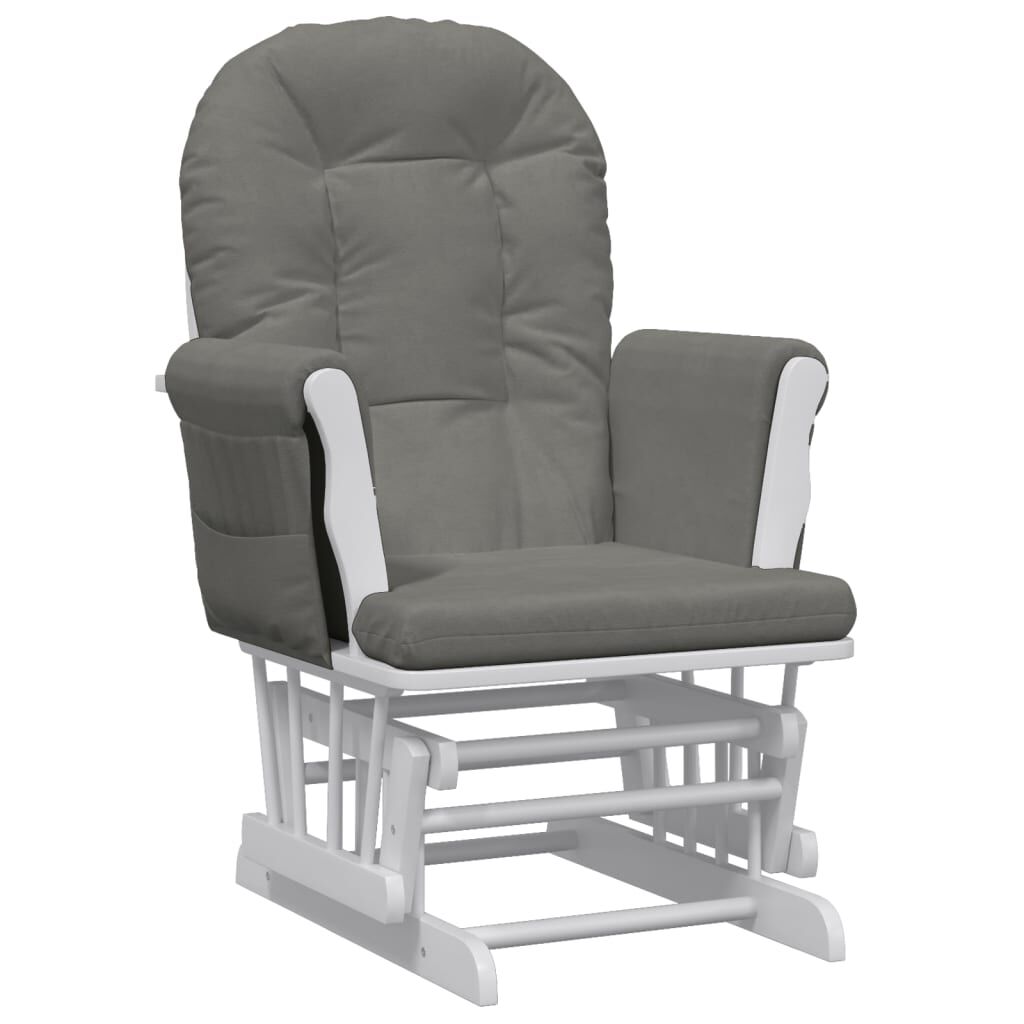 vidaXL Πολυθρόνα Relax Σκούρο Γκρι Υφασμάτινη με Σκαμπό