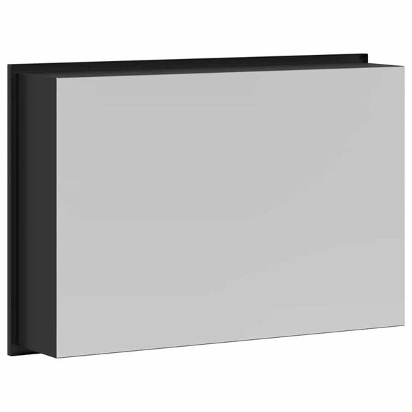 vidaXL Νίτσα Μπάνιου Μαύρο 45 x 30 x 9.5 εκ. Ανοξείδωτο ατσάλι