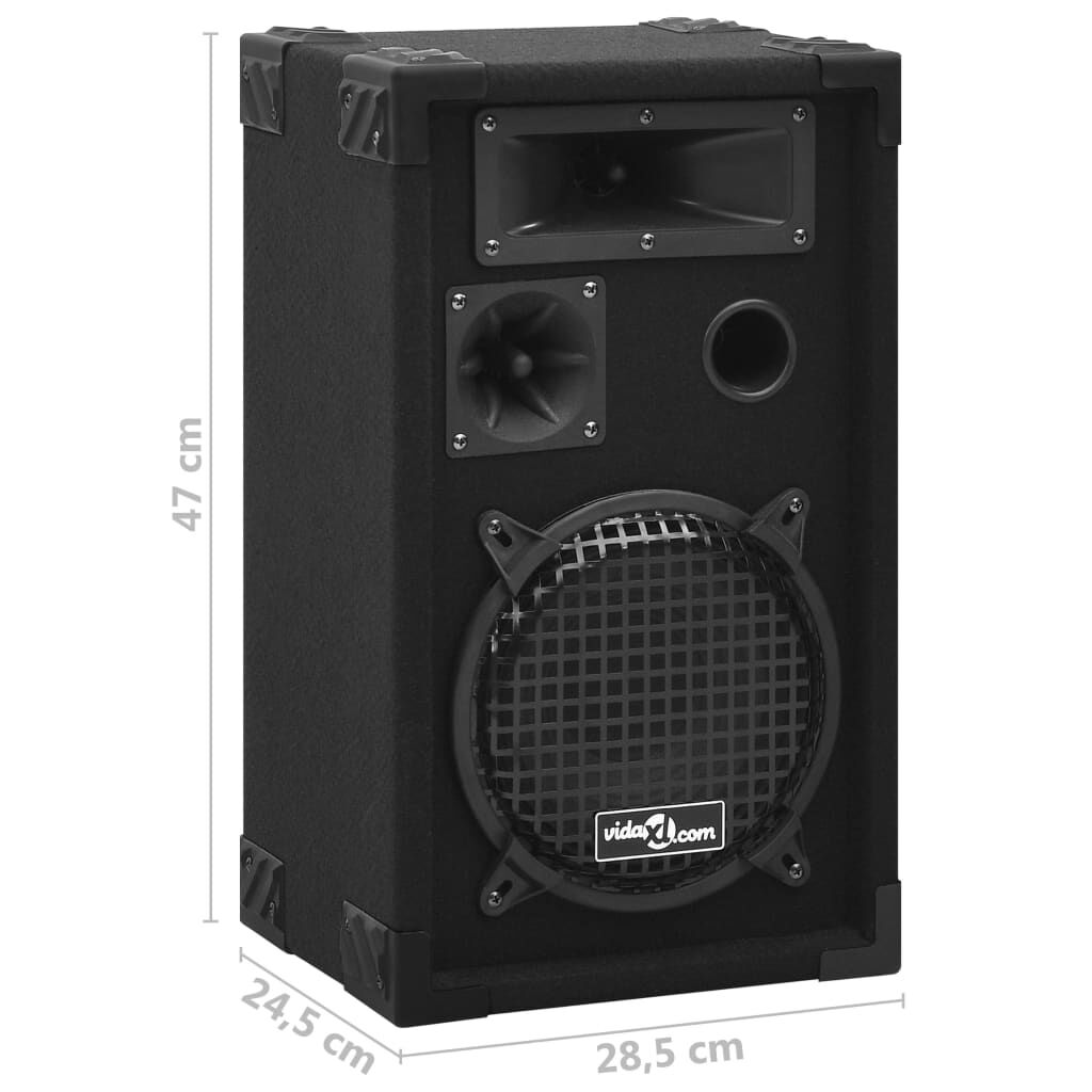 vidaXL Ηχεία Επαγγελματικά Παθητικά Hifi 2 τεμ. Μαύρα 800 W