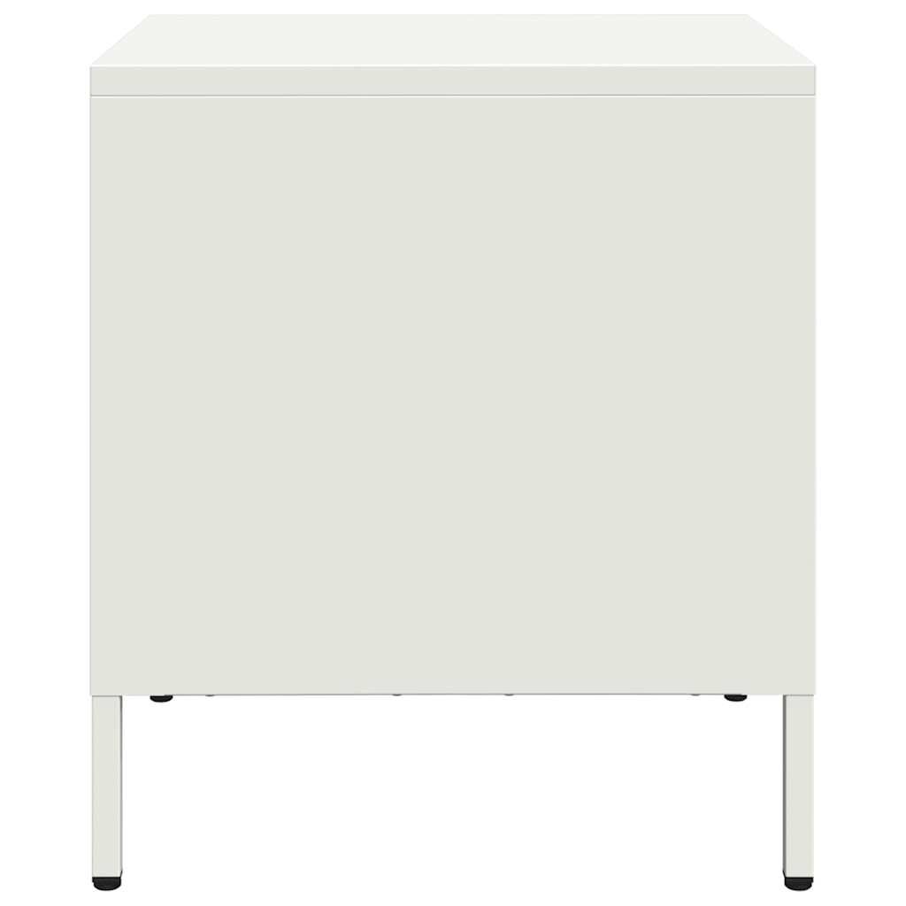 vidaXL Κομοδίνο Λευκό 35x39x43,5 εκ. από Χάλυβα