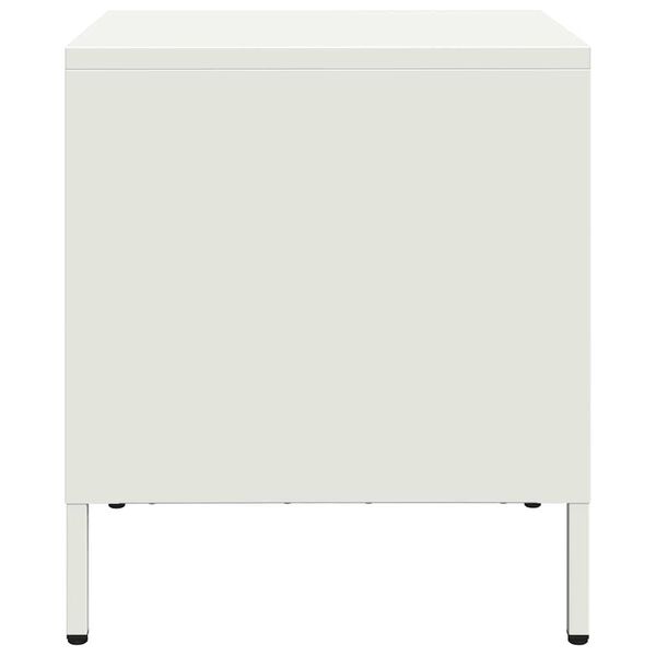 vidaXL Κομοδίνο Λευκό 35x39x43,5 εκ. από Χάλυβα