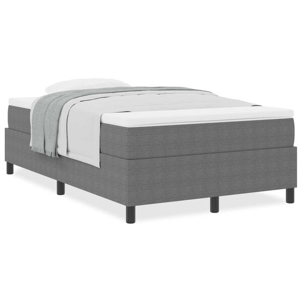 vidaXL Κρεβάτι Box Spring με Στρώμα σε Ανοιχτό Γκρι - 120 x 200 εκ βελουτέ ύφασμα