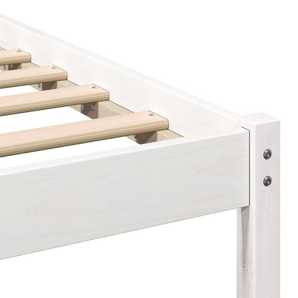 vidaXL Σκελετός Κρεβατιού Λευκό 100 x 220 cm Μασίφ ξύλο πεύκου