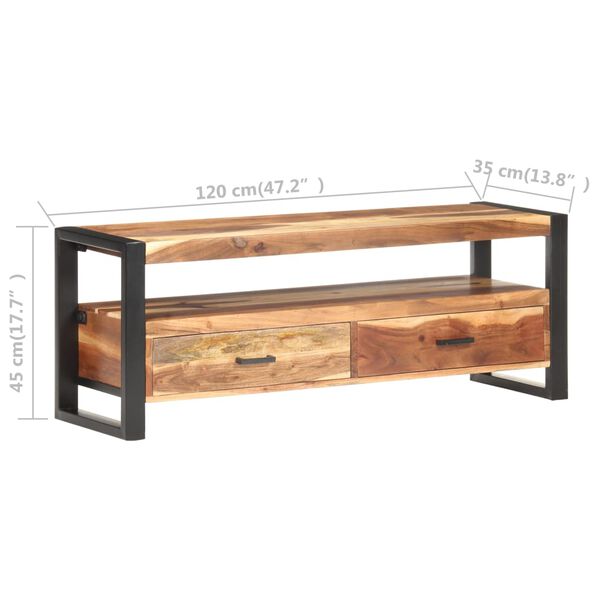 vidaXL Έπιπλο Τηλεόρασης 120x35x45 εκ Μασίφ Ξύλο με Φινίρισμα Sheesham