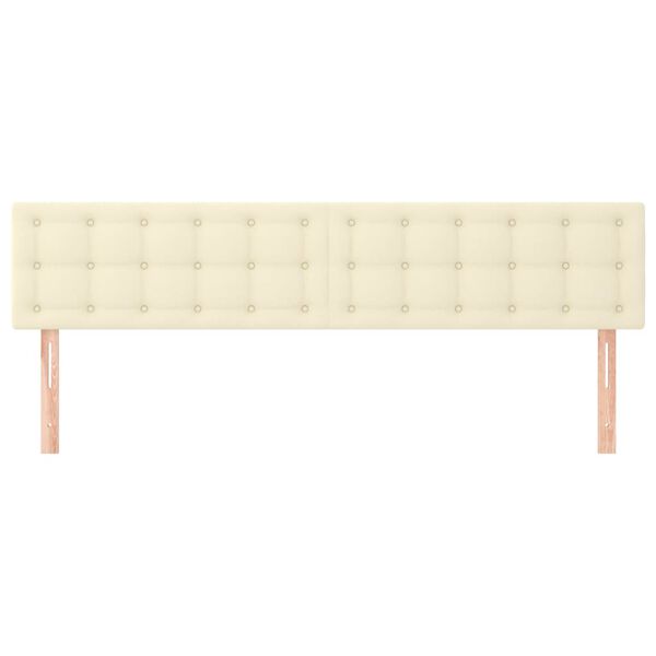 vidaXL Κεφαλάρια Κρεβατιού 2 τεμ Κρεμ 90x5x78/88 εκ. Συνθετικό Δέρμα