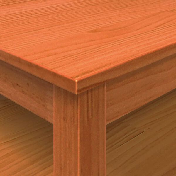 vidaXL Τραπεζάκι Σαλονιού Καφέ Κεριού 100x100x40 εκ. Μασίφ Ξύλο Πεύκου