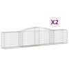 vidaXL Συρματοκιβώτια Τοξωτά 2 τεμ. 400x50x80/100 εκ. Γαλβαν. Ατσάλι