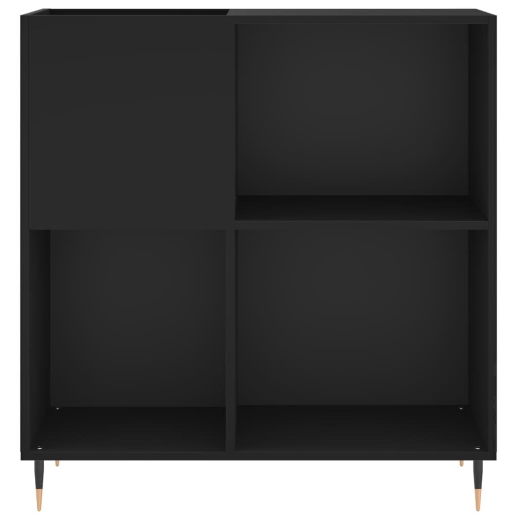 vidaXL Δισκοθήκη Μαύρη 84,5 x 38 x 89 εκ. από Επεξεργασμένο Ξύλο