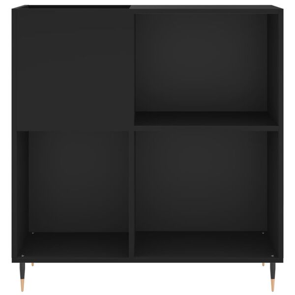 vidaXL Δισκοθήκη Μαύρη 84,5 x 38 x 89 εκ. από Επεξεργασμένο Ξύλο
