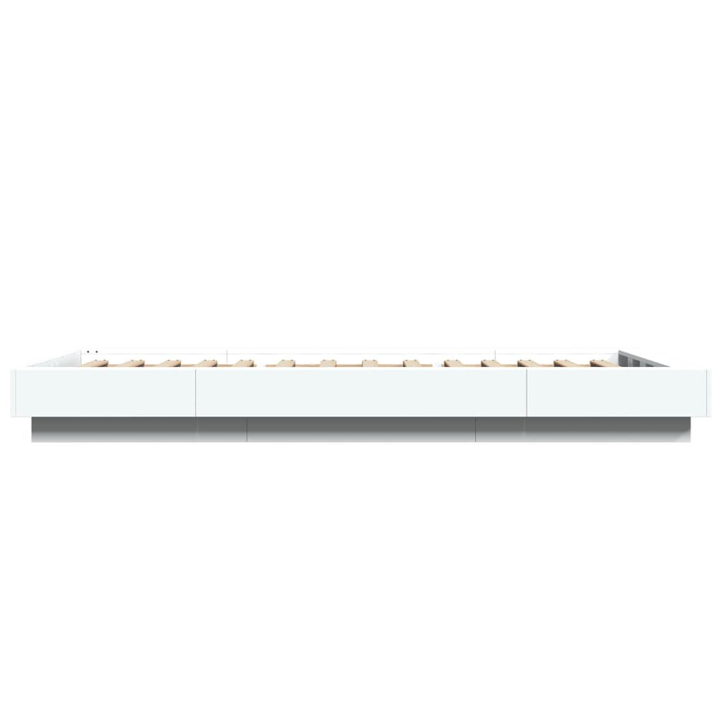 vidaXL Πλαίσιο Κρεβατιού με Φώτα LED Λευκό 100 x 200 εκ. Επεξεργ. Ξύλο