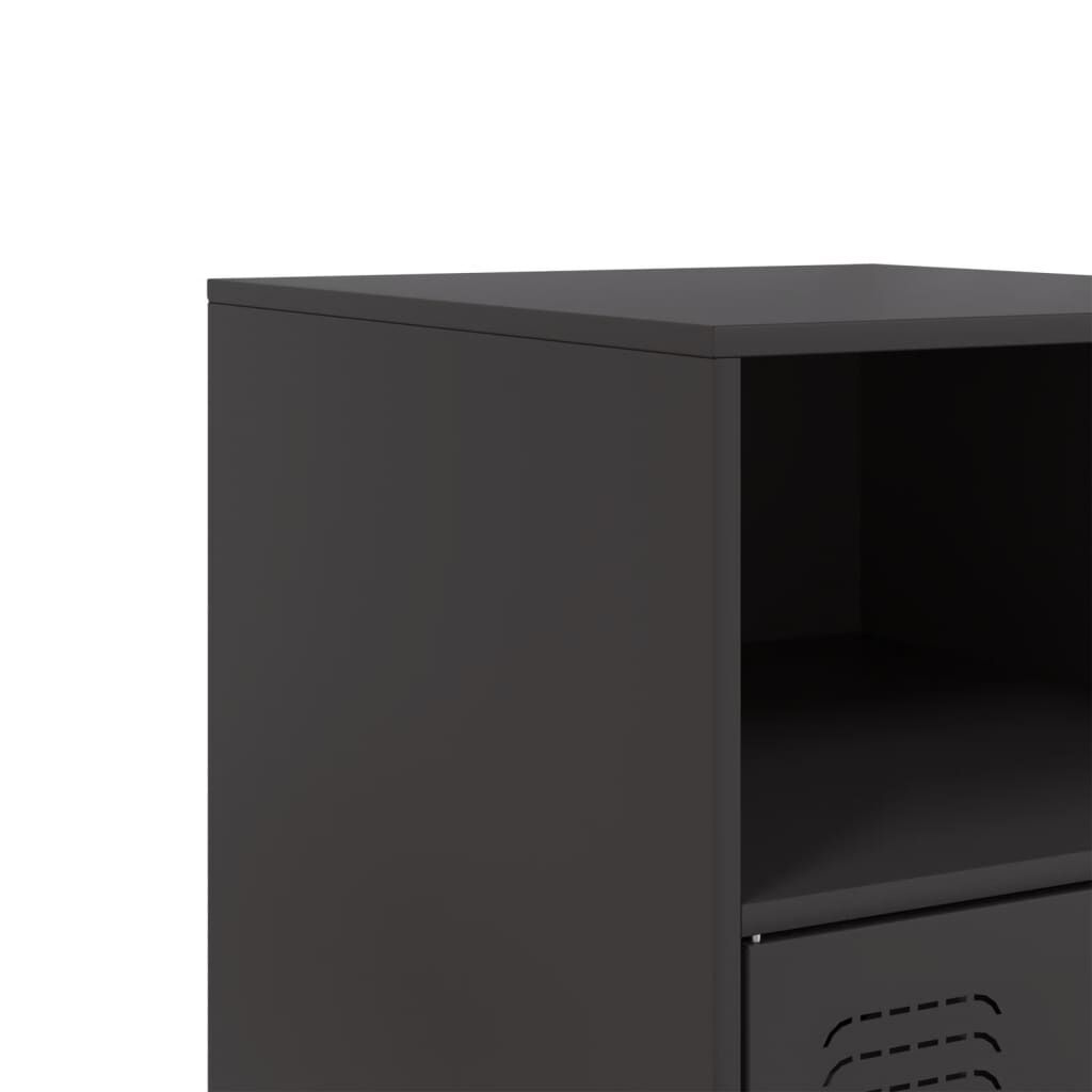 vidaXL Κομοδίνο Μαύρο 34,5x39x62 εκ. από Χάλυβα