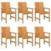 vidaXL Καρέκλες Κήπου 6 pcs Καφέ 59 x 62.5 x 89 εκ Μασίφ ξύλο ακακίας