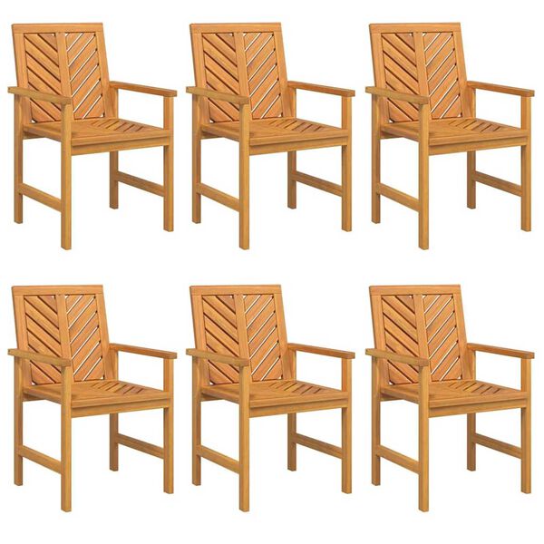 vidaXL Καρέκλες Κήπου 6 pcs Καφέ 59 x 62.5 x 89 εκ Μασίφ ξύλο ακακίας