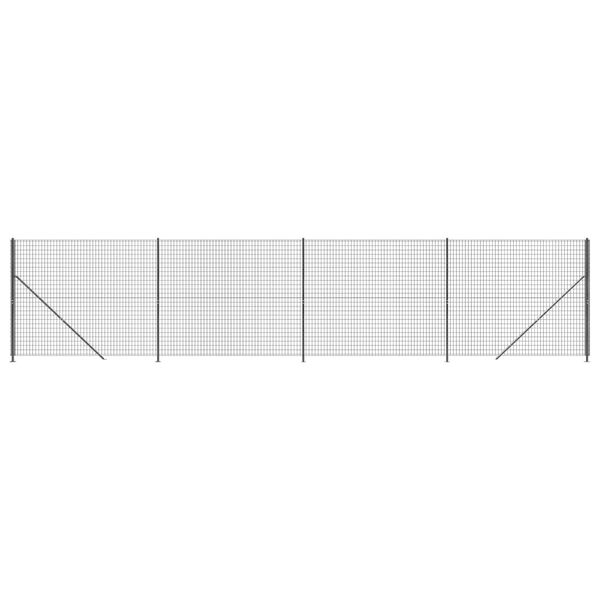 vidaXL Συρματόπλεγμα Περίφραξης Ανθρακί 1,6 x 10 μ. με Βάσεις Φλάντζα