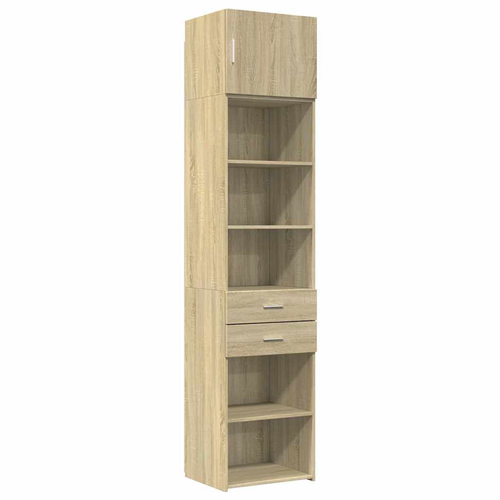 vidaXL Ντουλάπι Αποθήκευσης Στενό Δρυς 50x42,5x225 εκ. Επεξεργ. Ξύλο