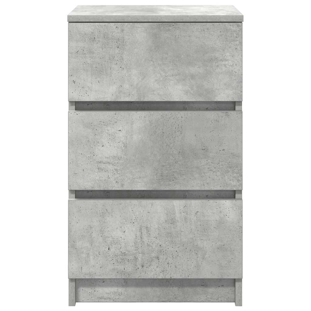 vidaXL Κομοδίνο με 3 συρτάρια Μπετόν Γκρι 39x35x65 εκ.
