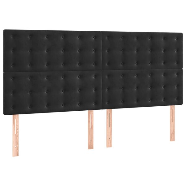vidaXL Κεφαλάρια Κρεβατιού 4 τεμ. Μαύρο 90x5x78/88 εκ. Βελούδινο
