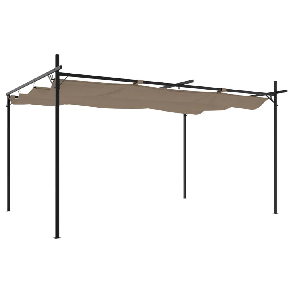 vidaXL Πέργκολα με Πτυσσόμενη Οροφή Taupe 395 x 292 x 230 εκ.