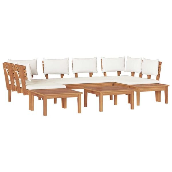 vidaXL Σετ Παγκάκι Κήπου 4 pcs Καφέ, Κρέμα Πολυ rattan, βαμμένο ατσάλι