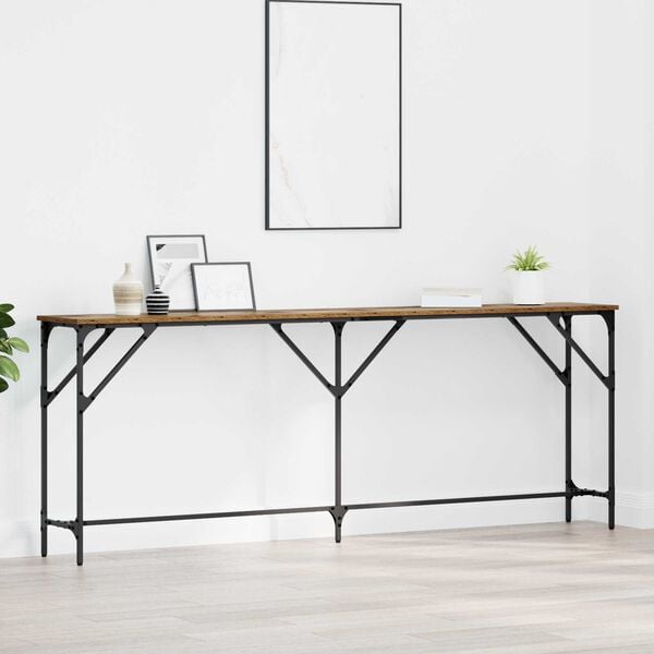 vidaXL Τραπέζι κονσόλας Παλιό Ξύλο 200 x 29 x 75 cm