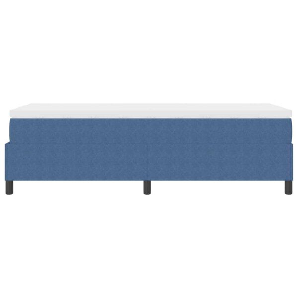vidaXL Κρεβάτι με ελατήρια Μπλε και άσπρο 203 x 80 x 60 εκ. Βελούδο