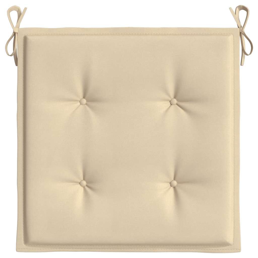vidaXL Μαξιλάρια Καρέκλας Κήπου 2 τεμ. Μπεζ 40x40x4 εκ. Υφασμάτινα