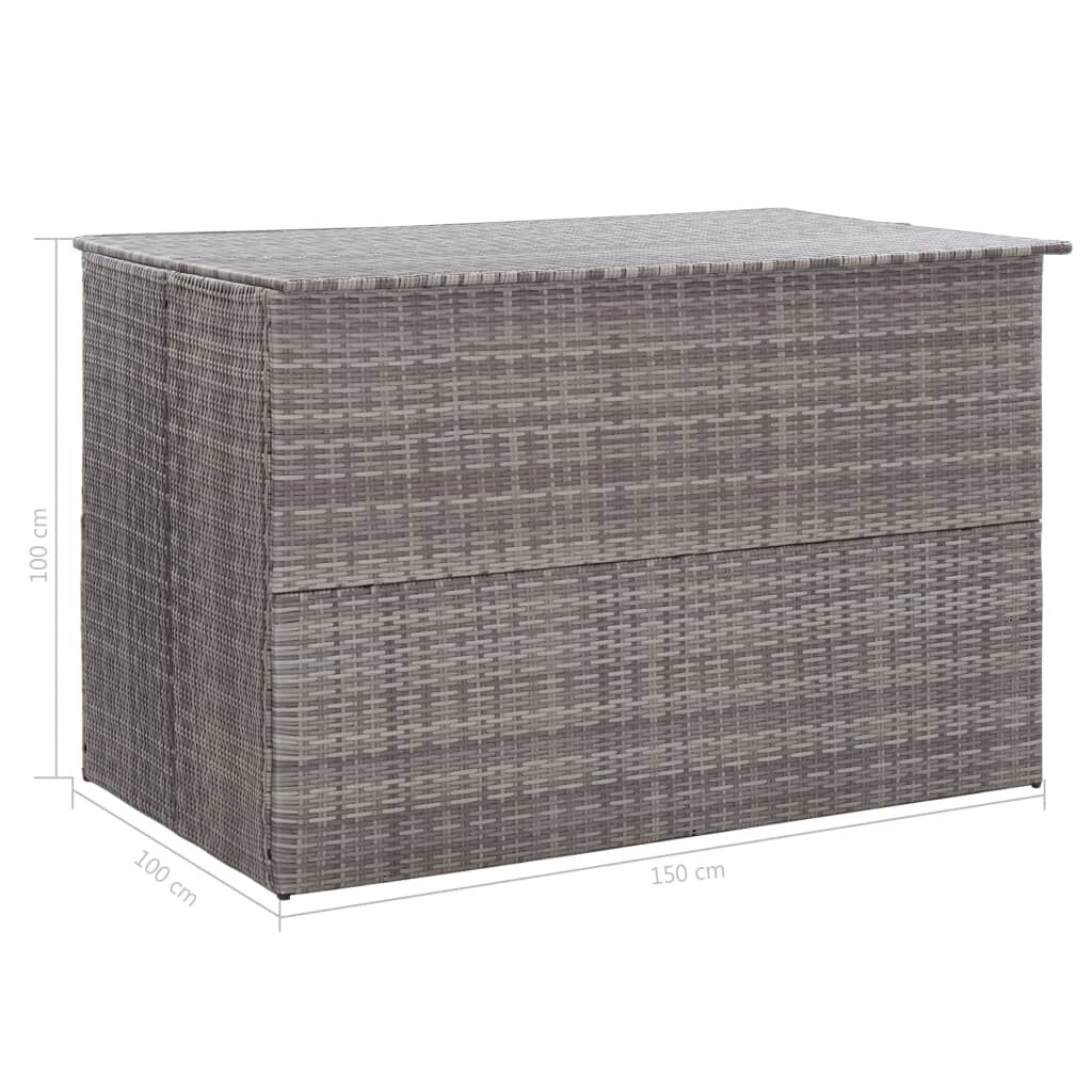 vidaXL Μπαούλο Εξωτερικού Χώρου Γκρι 150x100x100 εκ. Συνθετικό Ρατάν
