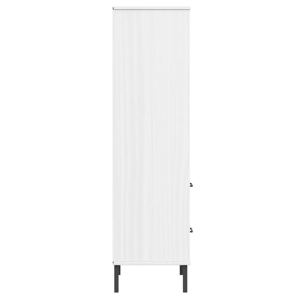 vidaXL Βιβλιοθήκη OSLO με 2 Συρτάρια Λευκή 60x35x128,5 εκ. Μασίφ Ξύλο