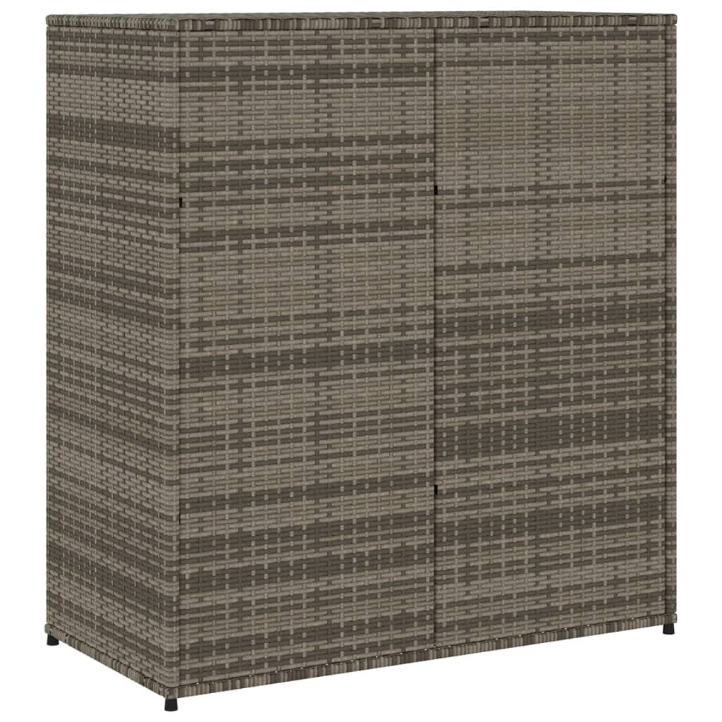 vidaXL Ντουλάπι Αποθήκευσης Κήπου Γκρι 105x55x113 εκ. Συνθετικό Ρατάν