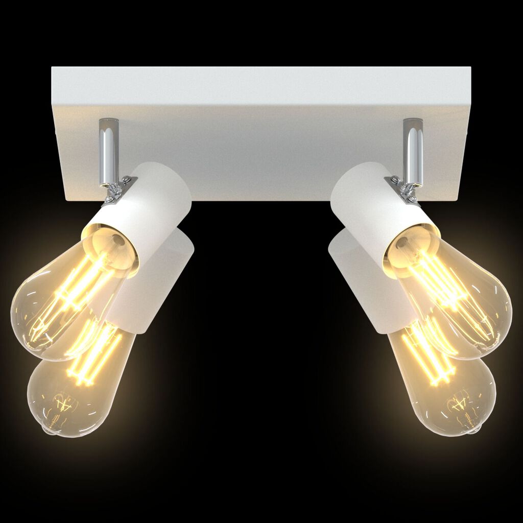 vidaXL Ceiling Spotlight 4 Way Adjustable Λευκό E27