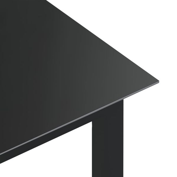 vidaXL Τραπέζι Κήπου Μαύρο 80 x 80 x 74 εκ. από Αλουμίνιο / Γυαλί