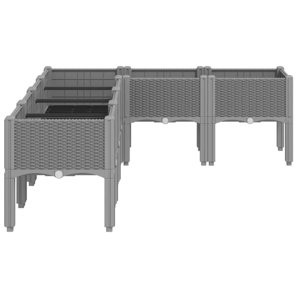 vidaXL Ζαρντινιέρα Κήπου με Πόδια Αν. Γκρι 160x120x42 εκ. Πολυπροπ.