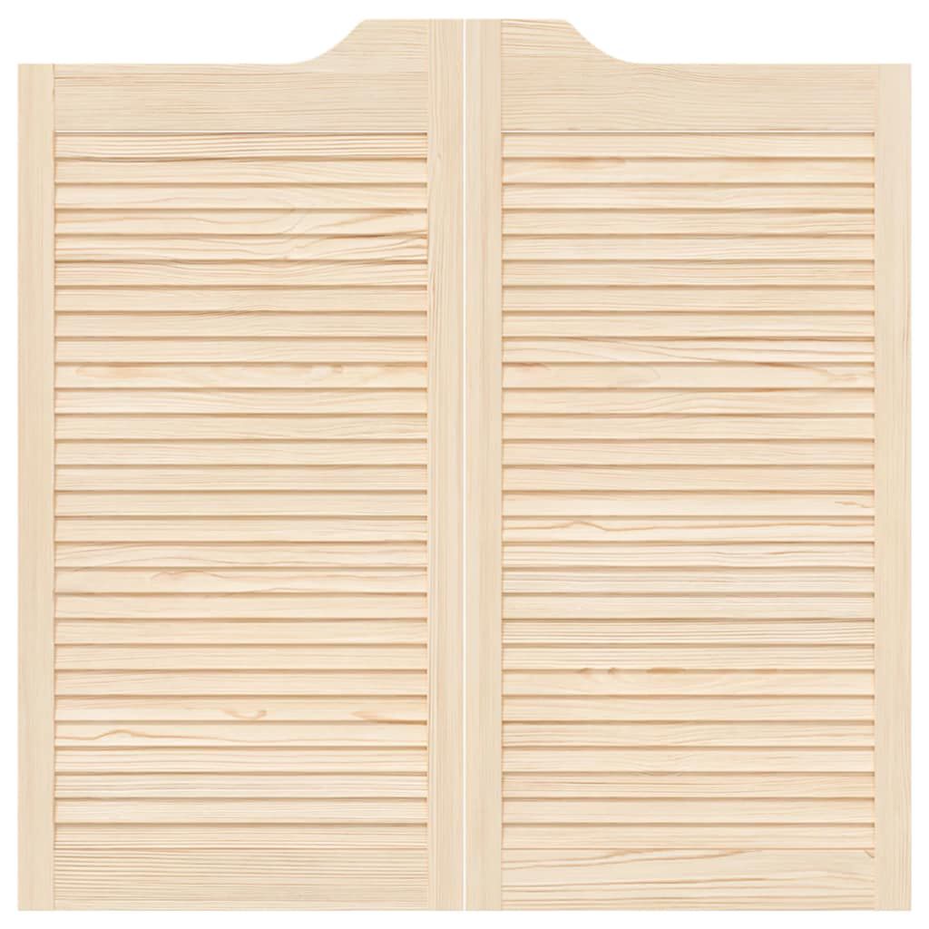 vidaXL Swing Doors Louvred Design 1-Pair 100x100 cm μασίφ ξύλο πεύκο