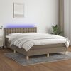 vidaXL &Kappa;&rho;&epsilon;&beta;ά&tau;&iota; Boxspring &mu;&epsilon; &Sigma;&tau;&rho;ώ&mu;&alpha; & LED Taupe 140x190 &epsilon;&kappa;. &Upsilon;&phi;&alpha;&sigma;&mu;ά&tau;&iota;&nu;&omicron;