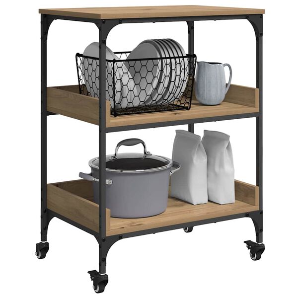 vidaXL Καρότσι Κουζίνας Artisan Oak 60 x 41 x 80.5 εκ.